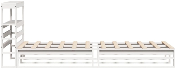 vidaXL Massivholzbett ohne Matratze Weiß 90x200 cm Kiefernholz 3306487 Bild 6