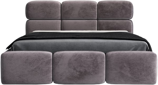 Polsterbett MAROKO 140x200 ohne Matratze mit Bettkasten und Lattenrost. Farbe: Grau 16 Bild 3