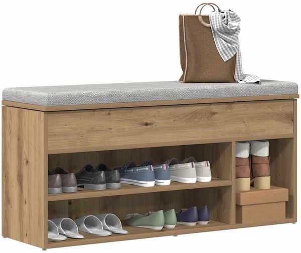 vidaXL Schuhbank Artisan-Eiche 102x30,5x45 cm Holzwerkstoff 859144