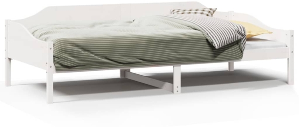 vidaXL Massivholzbett ohne Matratze Weiß 90x200 cm Kiefernholz 850915