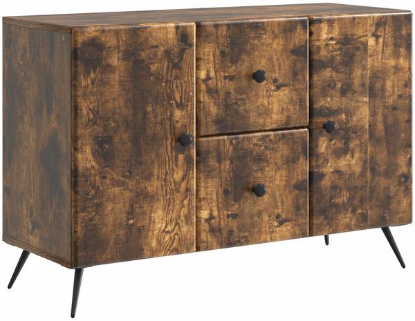 vidaXL Sideboard Geräucherte Eiche 89 x 34,5 x 60 cm Holzwerkstoff 895580