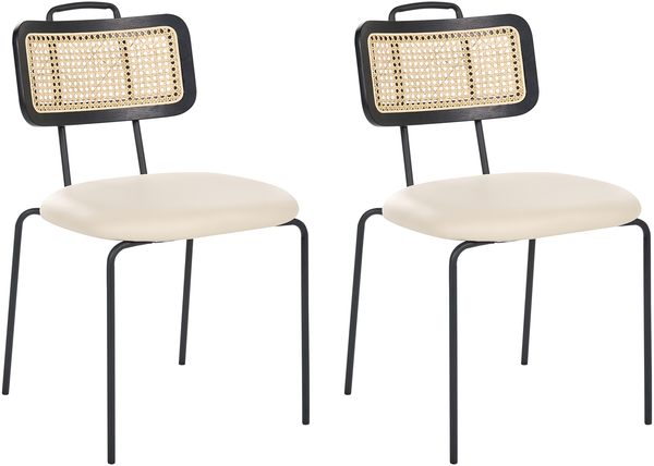 Esszimmerstuhl 2er Set ADELANTO Metall Hellbeige