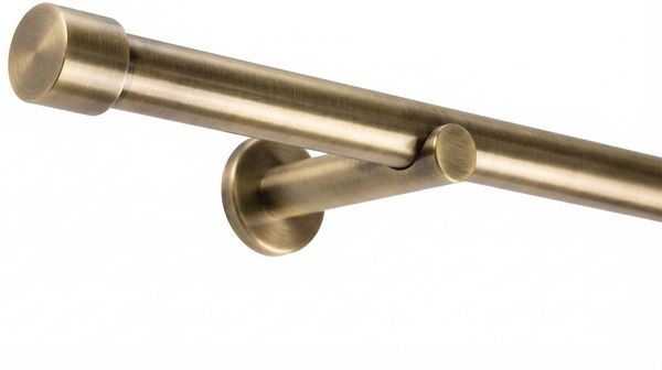 Deco-Raum® Gardinenstange 25mm 1-läufig Kappe | Länge: 140cm | Material: Metall | Farbe: Schwarz