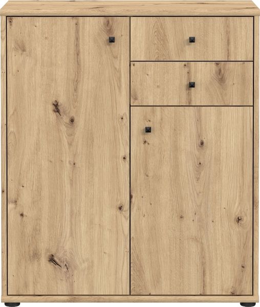Kommode >TEMPRA2< 2 Türen, 2 Schübe, Artisan Eiche Dekor - 73,7x85,5x34,8cm (BxHxT)