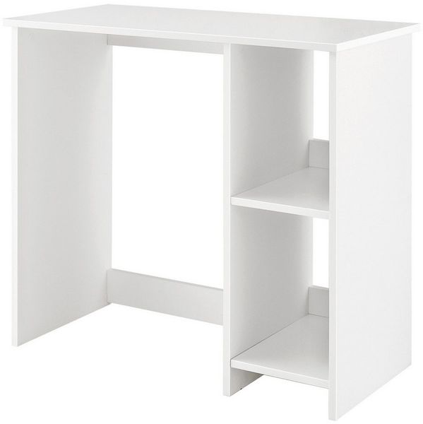 COSTWAY Schreibtisch, mit 2 Fächern, für kleine Räume, bis 130kg, 80x40x74cm