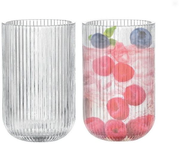Zoha Gläser-Set Relief Crystal Glas Set - Latte Macchiato Tee Softdrink, 12-tlg, Glas, Hitzebeständig - verschiedene Größen