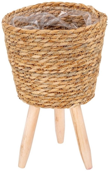 Levandeo® Blumentopf, Pflanztopf Stroh H18-33cm Blumentopf Pflanzkorb Blumenkorb Bild 5