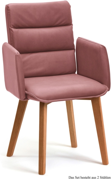 Armlehnstuhl (2er-Set) Daritsa 52x92x60 Eiche geölt/Rosewood