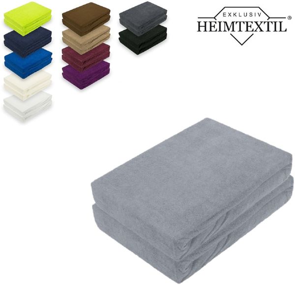 Frottee Spannbettlaken Rundumgummizug Marke Doppelpack 120 x 200 cm Grau
