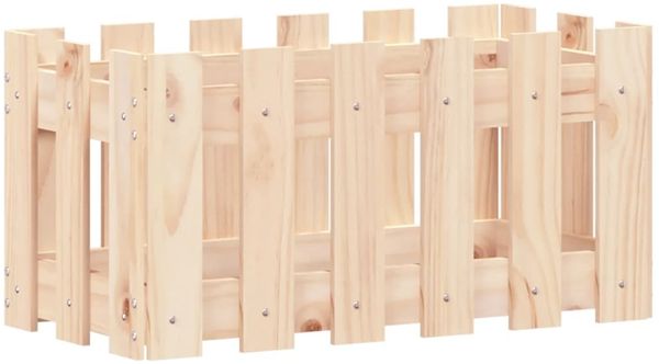 vidaXL Pflanzkübel Lattenzaun-Design 60x30x30 cm Massivholz Kiefer 832467 Bild 2