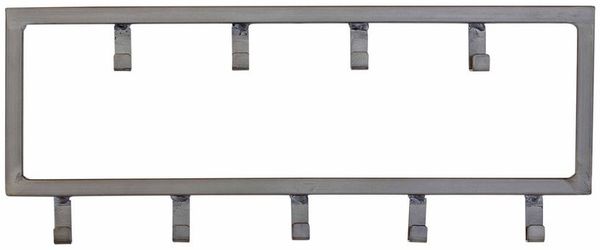 Hakenleiste JON mit 9 Haken Wandgarderobe im Dark-Silver-Finish