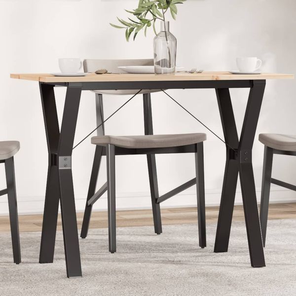 vidaXL Esstisch Y-Gestell 100x50x75 cm Massivholz Kiefer und Stahl 3282719