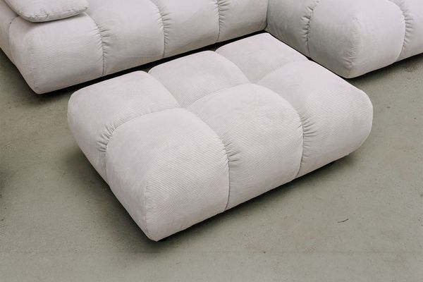 KAWOLA Polsterhocker VIVIEN Hockerbank Feincord silber 41 x 73 x 108 cm