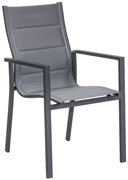 Gartenstuhl Livorno / Unicamo, Aluminium, Schwarz, 57 x 92 x 68 cm