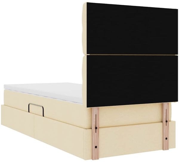 vidaXL LED-Speicherbett mit Matratze Creme 100 x 200 cm Stoff 3372463 Bild 12