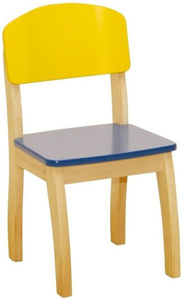 roba Kinderstuhl mit Lehne - Holz - Sitzhöhe 31,5 cm - Bunt lackiert