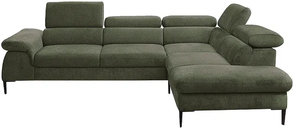 Vente-unique - SEPINA Sofa SamtStoff Grün - B 214 cm x H 75 cm x L 280 cm Bild 4