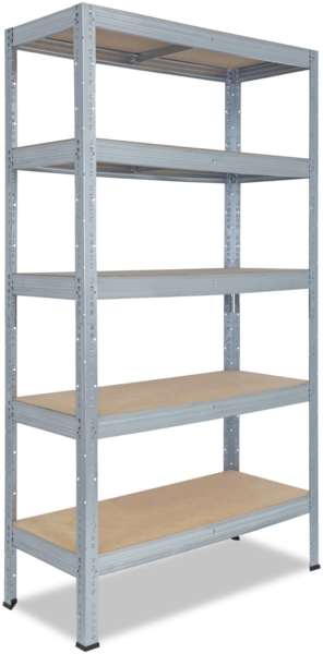 shelfplaza PRO 200x60x45 cm Schwerlastregal in grau-verzinkt mit 5 Böden und 200 kg Traglast pro Boden