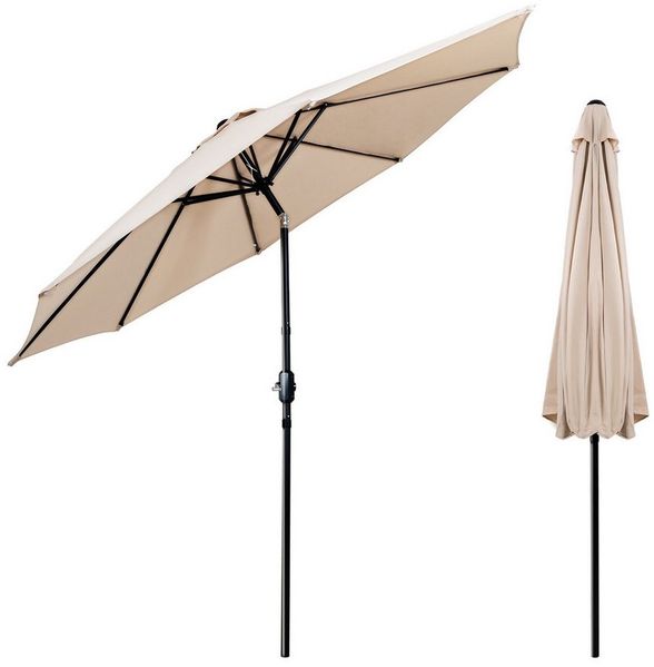 Puluomis Sonnenschirm Balkonschirm Strandschirm Marktschirm Gartenschirm Neigbar, LxB: 290x290 cm, Ohne Schirmtänder