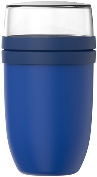 Mepal - Müslibecher xl Ellipse - Müslibecher To Go - Joghurtbecher To Go - Unterteilung für Joghurt & Müsli - Geeignet für Gefrierschrank, Mikrowelle & Spülmaschine - 750 + 300 ml - Vivid blue