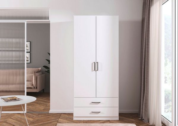rauch Drehtürenschrank Kleiderschrank Garderobe GAMMA Breiten 91/136/181/226/271/315/360 cm (in 3 Ausstattungen BASIC/CLASSIC/PREMIUM (inkl. SOFT-CLOSE-Funktion) mit Schubladen, verschiedene Griff-Varianten TOPSELLER MADE IN GERMANY