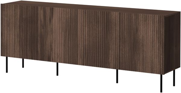 Mirjan24 'Trigev' Kommode mit 4 Drehtüren, Laminatplatte nuss warmia, 81 x 42 x 201 cm Bild 3