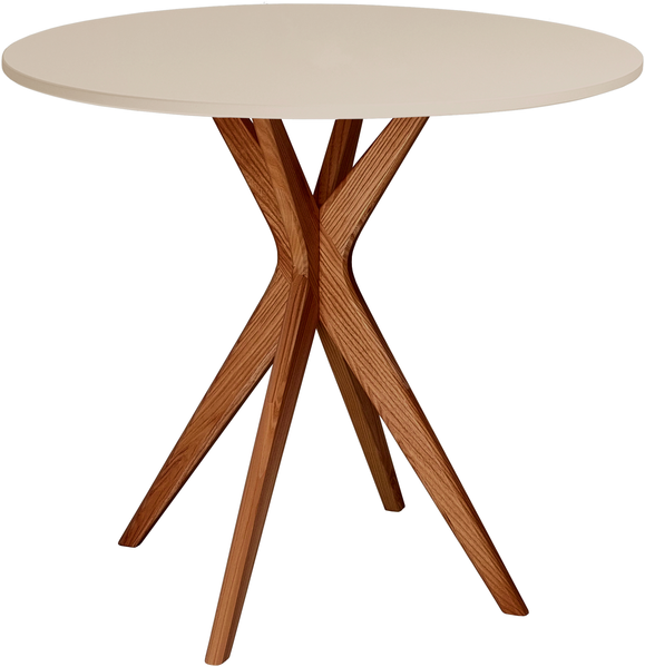 Ragaba runder Esstisch, MDF / Beine aus Massivem Eschenholz in Eiche, Braun Beige, Ø 80 cm