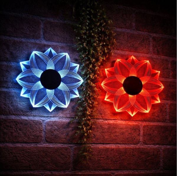 Online-Fuchs LED Solarleuchte - 2er Set Blumenblüten aus Acrylglas mit LED Beleuchtung für außen, faszinierende Lichtspiele, warmweiß oder seichter Farbwechsel wählbar, Dekoration für Garten, Balkon oder Terrasse