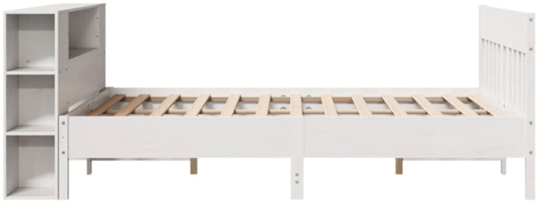 vidaXL Massivholzbett mit Regal ohne Matratze Weiß 160x200 cm Kiefer 3323177 Bild 4