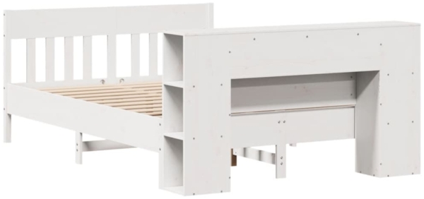 vidaXL Massivholzbett mit Regal ohne Matratze Weiß 160x200 cm Kiefer 3323177 Bild 5