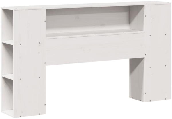 vidaXL Massivholzbett mit Regal ohne Matratze Weiß 160x200 cm Kiefer 3323177 Bild 6