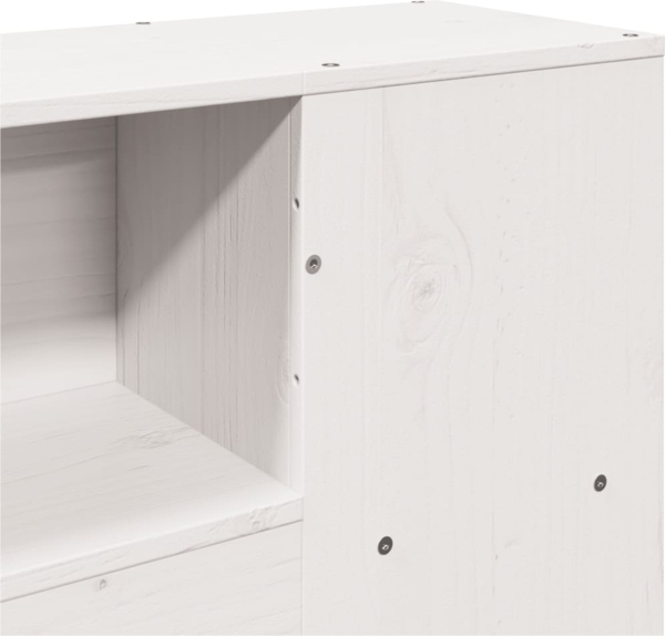 vidaXL Massivholzbett mit Regal ohne Matratze Weiß 160x200 cm Kiefer 3323177 Bild 8