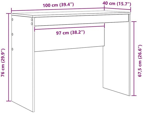 vidaXL Schreibtisch Artisan-Eiche 100 x 40 x 76 cm 869409 Bild 10