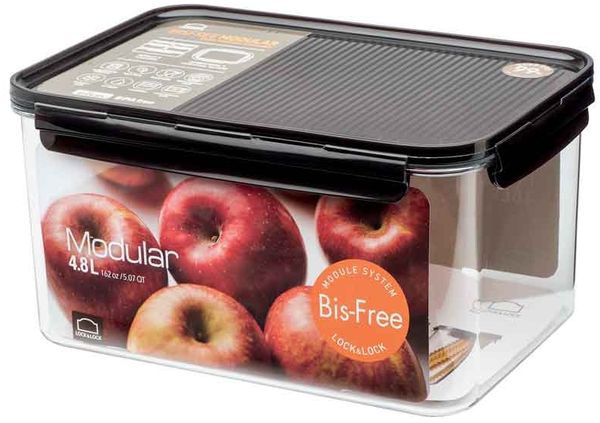 Lock & Lock Frischhaltebox rechteckig 4,80 L BisFree Modular 273x190x142 mm