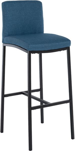 CLP Barhocker Freeport mit Vierfußgestell und Rückenlehne,blau Stoff