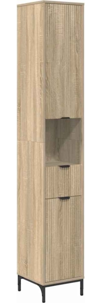 vidaXL Badezimmerschrank mit Speicher Sonoma-Eiche 31,5 x 33 x 190 cm 883406