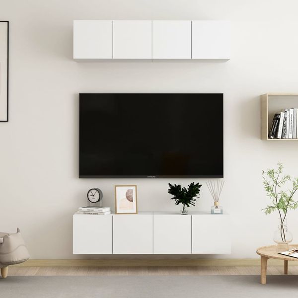 vidaXL TV-Schränke 4 Stk. Weiß 60x30x30 cm Holzwerkstoff 3074450