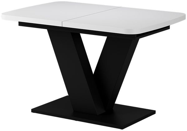 Esstisch Fenaro Weiß/Schwarz 120 x 80 cm ausziehbar Vicco