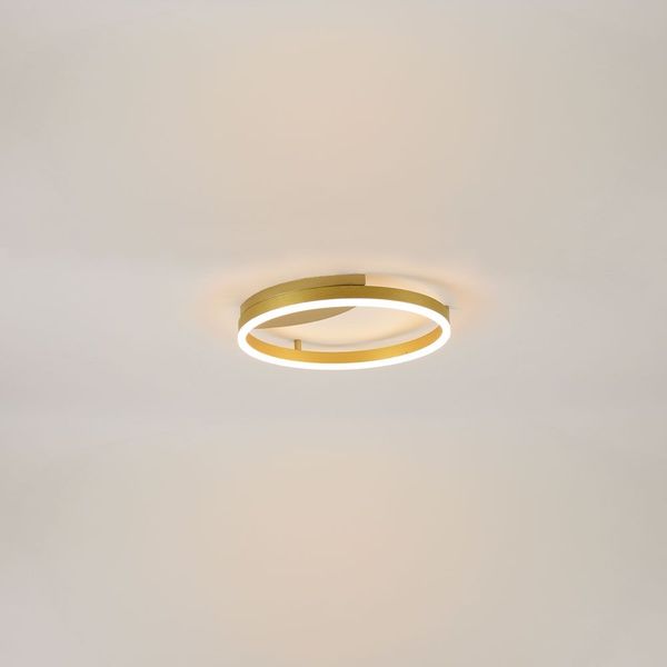 s.luce LED Ring Wandlampe & Deckenleuchte Dimmbar modern rund Gold Ø 40cm