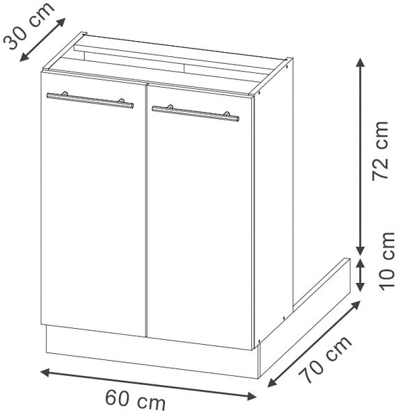 Kücheninsel Fame-Line Weiß Landhaus 60 cm ohne Arbeitsplatte Vicco Bild 2