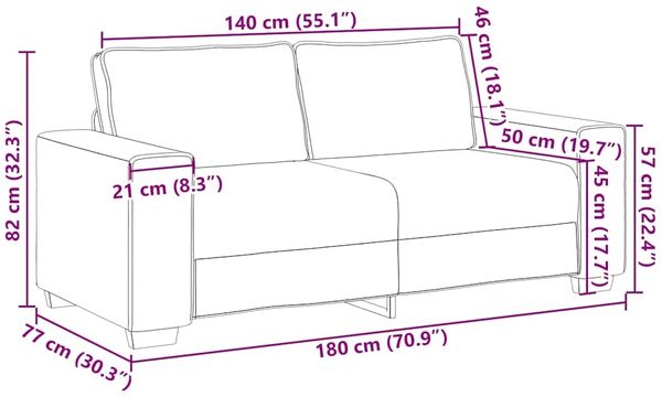 vidaXL Zweisitzer-Sofa Rot Orange 180x77x82 cm Cordstoff 4105206 Bild 9