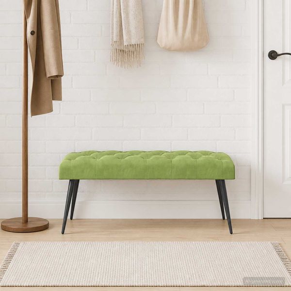 vidaXL Bank mit Knopfheftung Hellgrün 110 x 40 x 46 cm Samt 42038574