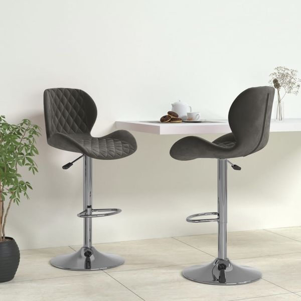vidaXL Barhocker 2 Stk. Dunkelgrau Samt [334912]