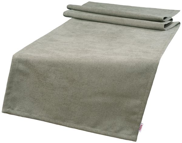 beties Tischläufer FarbTon (1-tlg, 1 Stück Tischläufer), Chenille-Haptik Raumausstatter Qualität ca. 40x140 cm greig-taupe