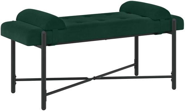 vidaXL Knopfgepolsterte Bank mit Kissen Dunkelgrün 110 x 40 x 46 cm 42038387