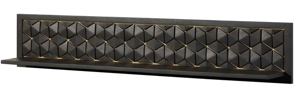 Wandregal Mango 159x22x29 grau geölt DIAMOND #125