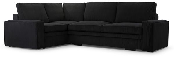 AX LIVING Cord Schlafsofa schwarze Ecksofa Treville Schlaffunktion L