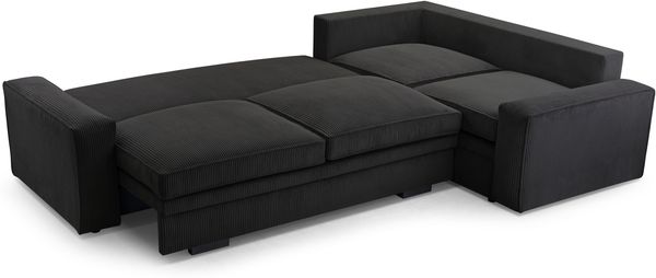 AX LIVING Cord Schlafsofa schwarze Ecksofa Treville Schlaffunktion L Bild 3