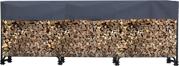 Quick Star Kaminholzregal Metall Kaminholzregale Außen 272 x 95 cm Mit / Ohne Schutzhülle, BxTxH:272x25x95 cm, (1x Kaminholzregal und 1x Schutzhülle), Einzelelement (94cm), 2er (183cm) oder 3er Element 272cm