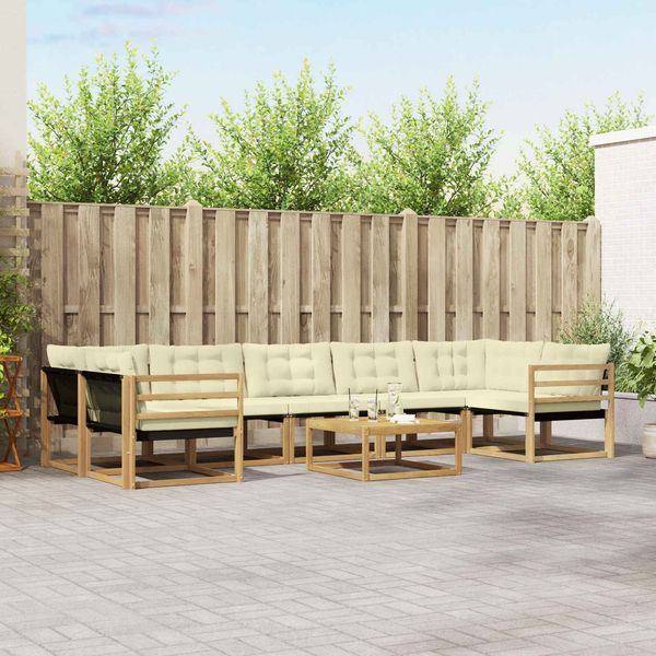 vidaXL Outdoor-Sofagarnitur 8 pcs Weiß und Creme 79 x 79 x 37 cm 3388504
